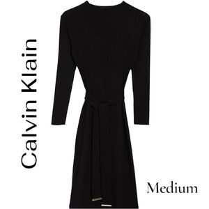 Calvin Klein Long Sleeve Black Dress Size Medium